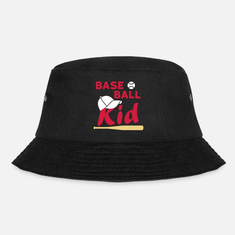 Baseball kid (game ball, cap, baseball bat) - Bucket Hat - black