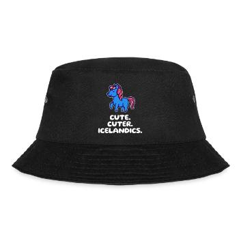 Icelandic Horses Pony Horse Fan Iceland Ponies Statement - Bucket Hat - black - Front - Lela (165cm)