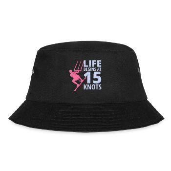 Kitesurfen Kiteboarding Kiteboarder Kitesurf - Bucket Hat - Schwarz - Vorne - Lela (165cm)