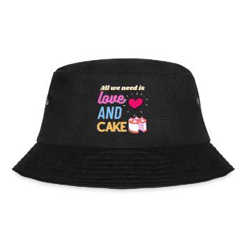 All we need is love and cake - Bucket Hat - black - Front - Lela (165cm)
