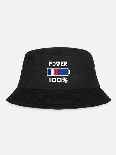 Europa und Frankreich Power 100% - Bucket Hat - Schwarz