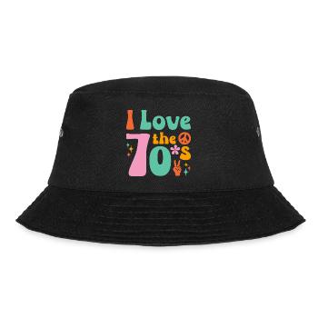 Ich Liebe die 70er Hippie - Bucket Hat - Schwarz - Vorne - Lela (165cm)