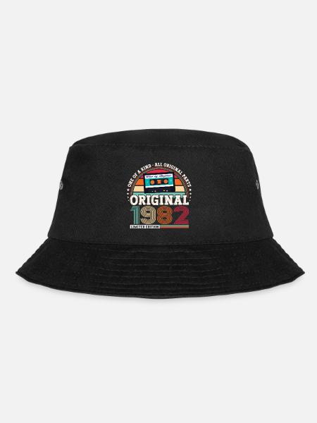Original August 1982 40. Geburtstag Geschenk Fun - Bucket Hat - Schwarz