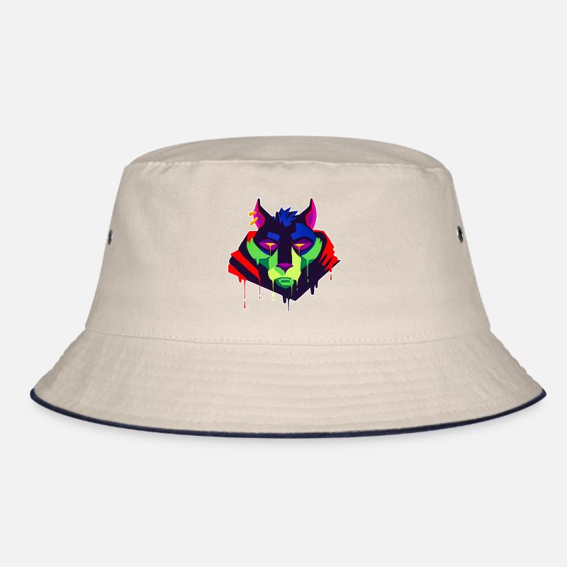 A Beautiful and Fun Tabaxi Wolf Design Bucket Hat