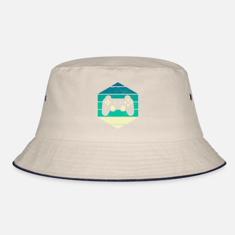 Videospieler Vintage Sunset Gaming Controller Bucket Hat