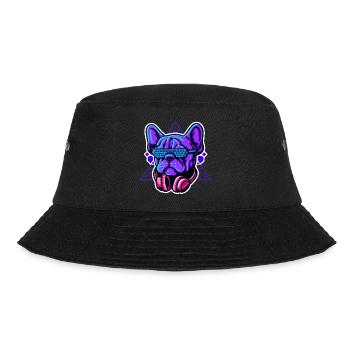 Hip Hop Französische Bulldogge Synthwave Hund - Bucket Hat - Schwarz - Vorne - Lela (165cm)