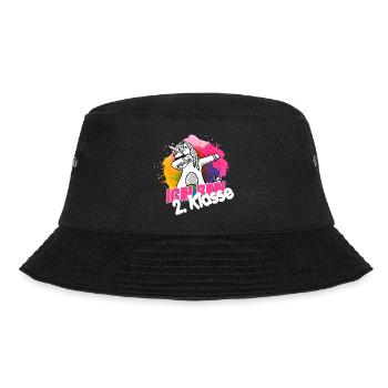 Ich bin 2. Klasse, Schulkind, Grundschule - Bucket Hat - Schwarz - Vorne - Lela (165cm)