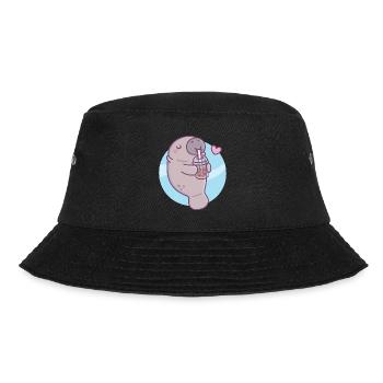 Süße Seekuh liebt es, Bubble Tea zu trinken - Bucket Hat - Schwarz - Vorne - Lela (165cm)