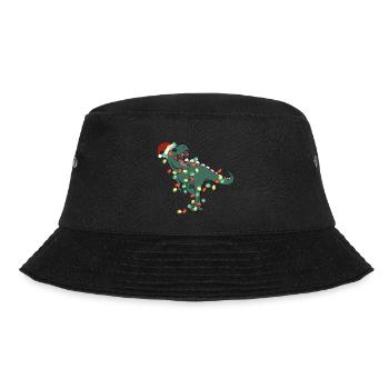 Christmas Lights Dinosaur Christmas - Bucket Hat - black - Front - Lela (165cm)