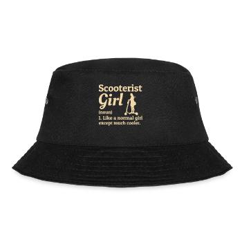 Elektroroller Fahrer E-Scooter Scooterist Mädchen - Bucket Hat - Schwarz - Vorne - Lela (165cm)