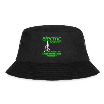 Elektroroller Fahrer Motorisierter E-Scooter - Bucket Hat - Schwarz - Vorne - Lela (165cm)