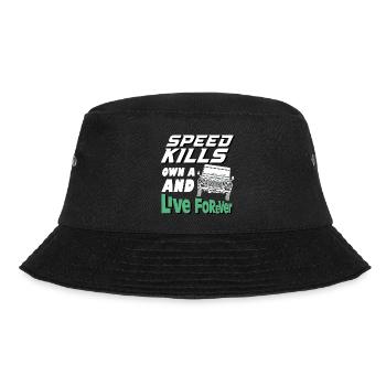 Speed Kills own a defender and live forever - Bucket Hat - Schwarz - Vorne - Lela (165cm)