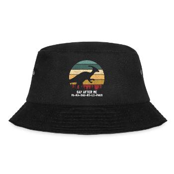 Dinosaur Motif for Paleontologists - Bucket Hat - black - Front - Lela (165cm)