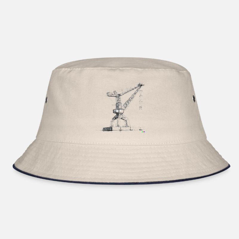 Port crane drawing Bucket Hat