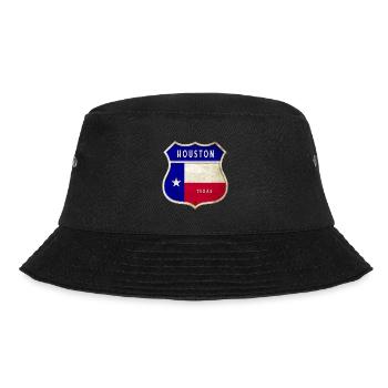 Houston Texas Wappen Flaggen Design - Bucket Hat - Schwarz - Vorne - Lela (165cm)