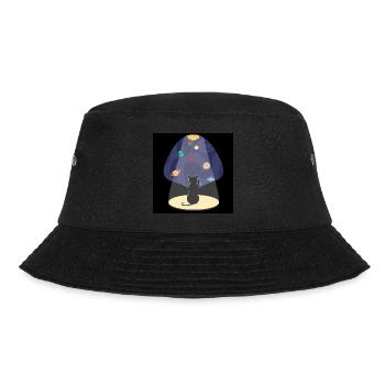 niedliche Katze im Weltraum mit Planeten - Bucket Hat - Schwarz - Vorne - Lela (165cm)