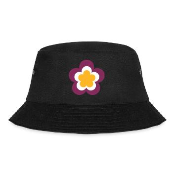 70s Flower Pattern Retro Hippie Festival - Bucket Hat - black - Front - Lela (165cm)