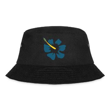 Hibiscus. blue hibiscus flower - Bucket Hat - black - Front - Lela (165cm)