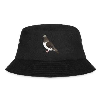 pigeon Illustration - Bucket Hat - black - Front - Lela (165cm)