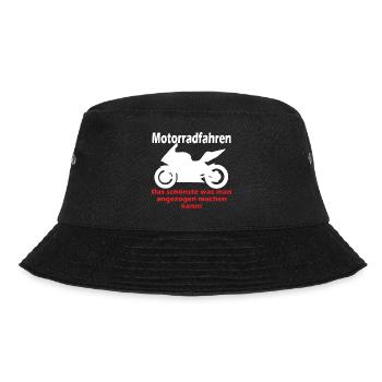 Motorrad für Biker / Motorradfahrer mit Spruch - Bucket Hat - Schwarz - Vorne - Lela (165cm)