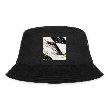 Marmor Schwarz Weiß Gold Mosaik Geometrisch - Bucket Hat - Schwarz - Vorne - Lela (165cm)
