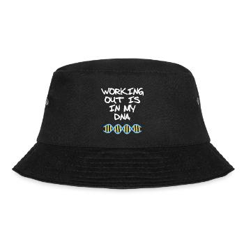 Training ist in meinem DNA-Fitness-Zitat - Bucket Hat - Schwarz - Vorne - Lela (165cm)