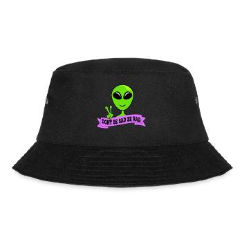 Don't Be Sad Peace Be Rad T-shirt Design Aliens - Bucket Hat - Schwarz - Vorne - Lela (165cm)