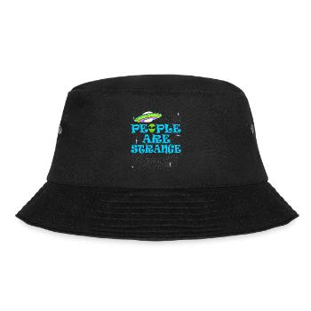 People Are Strange T-shirt Design Aliens Peculiar - Bucket Hat - Schwarz - Vorne - Lela (165cm)
