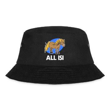 Pferdenarr Statement Islandpferde Islandponys Pony - Bucket Hat - Schwarz - Vorne - Lela (165cm)
