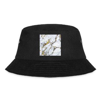 Marble White Gold Texture - Bucket Hat - black - Front - Lela (165cm)