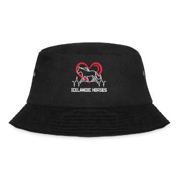 Haflinger Statement Icelandic Horses Horse Fan Heart - Bucket Hat - black - Front - Lela (165cm)