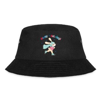 Rabbit skating: Happy winter time - Bucket Hat - black - Front - Lela (165cm)