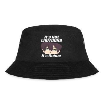 It's Not Cartoons It's Anime - Bucket Hat - Schwarz - Vorne - Lela (165cm)