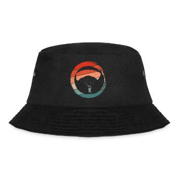 Retro Graphic Paragliding Paraglider Parachute Sky - Bucket Hat - Schwarz - Vorne - Lela (165cm)