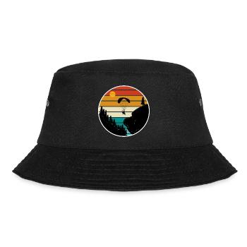 Retro Graphic Paragliding Paraglider Parachute Sky - Bucket Hat - Schwarz - Vorne - Lela (165cm)