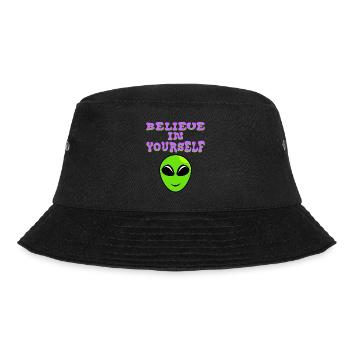 Believe In Yourself Motivational T-shirt Design - Bucket Hat - Schwarz - Vorne - Lela (165cm)