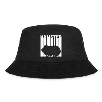 Retro Graphic Hamster Pet Owner Animal Lover Roden - Bucket Hat - Schwarz - Vorne - Lela (165cm)