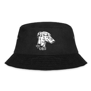 Loved by a GALGO Hundespruch Wilsigns - Bucket Hat - Schwarz - Vorne - Lela (165cm)