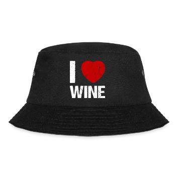 I love Wine Weinliebhaber Wein - Bucket Hat - Schwarz - Vorne - Lela (165cm)