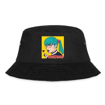 Teal Hair Pop Art Heroine - Bucket Hat - black - Front - Lela (165cm)