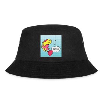 Pop Art Fish Hooked Humor - Bucket Hat - black - Front - Lela (165cm)