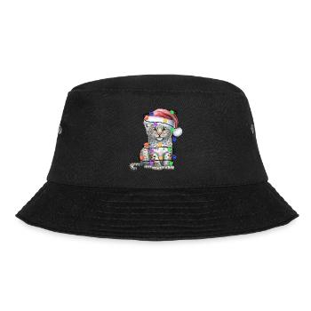 Leopard with Christmas hat and lights - Bucket Hat - black - Front - Lela (165cm)