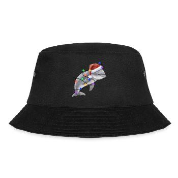Dolphin with Christmas hat and lights - Bucket Hat - black - Front - Lela (165cm)