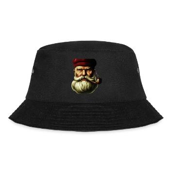 alter Seemann mit Bart, Pfeife Segler segeln Meer - Bucket Hat - Schwarz - Vorne - Lela (165cm)