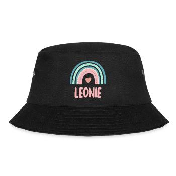 Leonie Name Regenbogen Baby - Bucket Hat - Schwarz - Vorne - Lela (165cm)