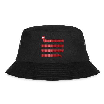 Dackel Dachshund xmas-dackel "Dackel-Weihnachten" - Bucket Hat - Schwarz - Vorne - Lela (165cm)