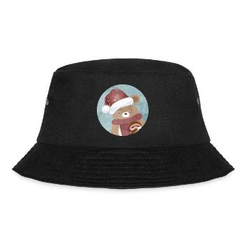 ours d’or pour Noël avec chapeau de Noël - Bob - noir - Devant - Lela (165cm)