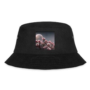 Rubi Blooming Cherry Trees on the Moon 1 - Bucket Hat - Schwarz - Vorne - Lela (165cm)