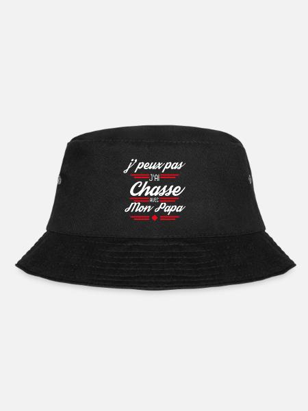 J Peux Pas J Ai Chasse avec Mon Papa rouge - Bob - noir