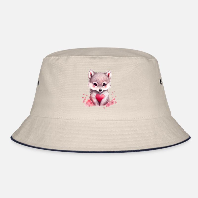 Wolf Valentine's Day Gift Bucket Hat